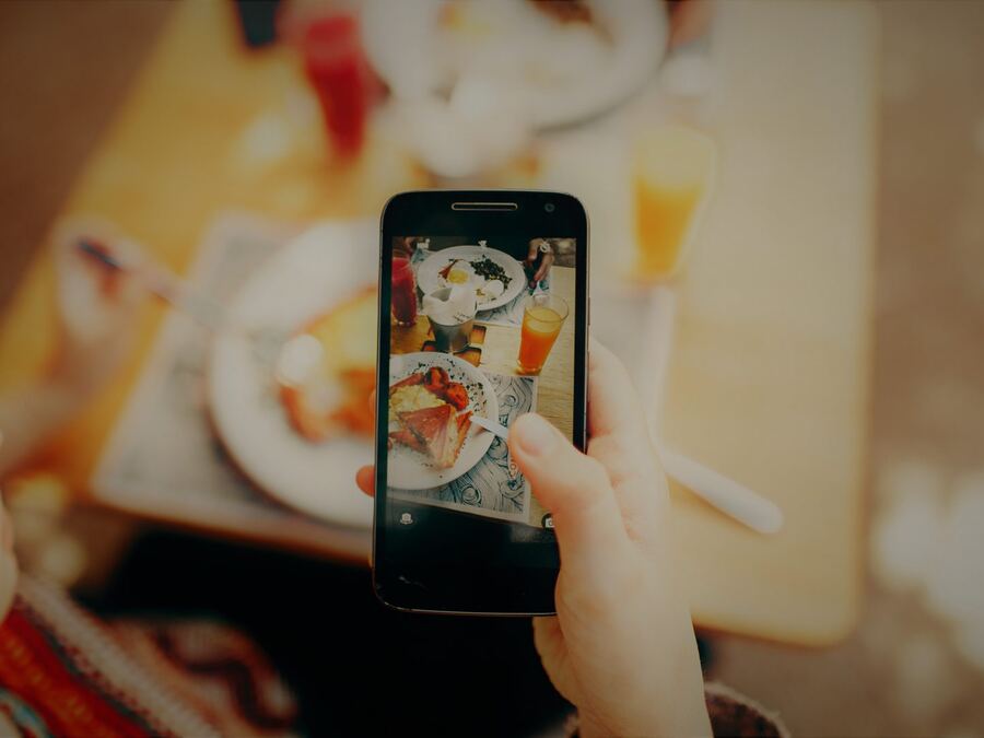 A customer using a smartphone